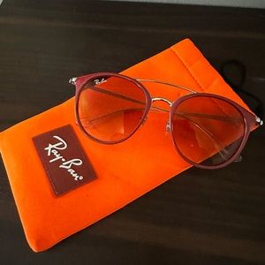 Girl Pink frame ray bans sunglasses